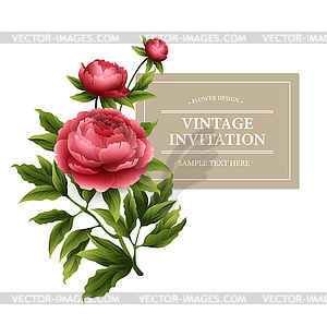 Vintage floral card. Used as greeting card for - vector image