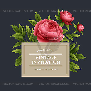 Vintage floral card. Used as greeting card for - vector image