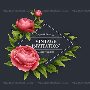 Vintage floral card. Used as greeting card for - vector image