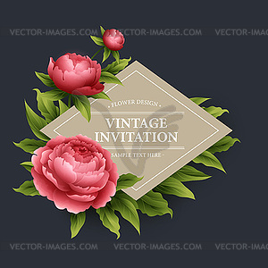 Vintage floral card. Used as greeting card for - vector clip art