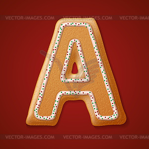 Christmas gingerbread cookies alphabet.  - vector clipart