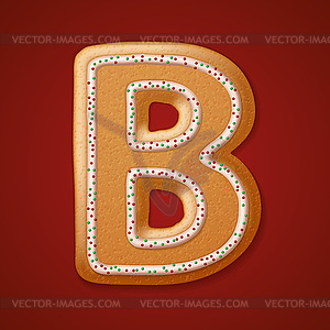 Christmas gingerbread cookies alphabet.  - vector image