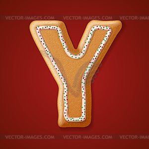 Christmas gingerbread cookies alphabet.  - vector clipart