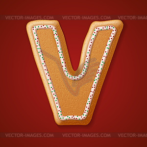 Christmas gingerbread cookies alphabet.  - vector clipart