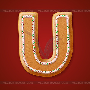 Christmas gingerbread cookies alphabet.  - vector image