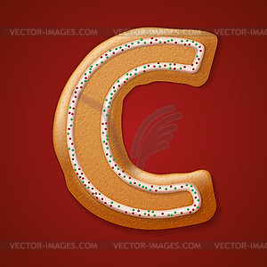 Christmas gingerbread cookies alphabet.  - vector image