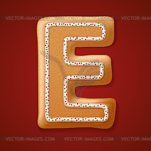 Christmas gingerbread cookies alphabet.  - vector clipart