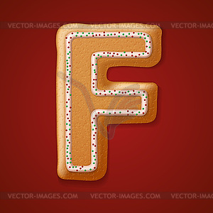 Christmas gingerbread cookies alphabet.  - vector image