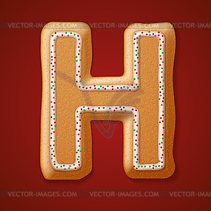 Christmas gingerbread cookies alphabet.  - vector clip art