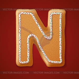 Christmas gingerbread cookies alphabet.  - vector clipart