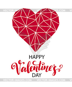 Geometric Mosaic Heart . Template for Valentines Da - vector clipart