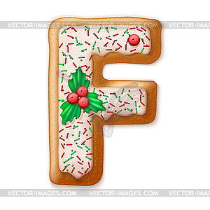 Christmas gingerbread cookies alphabet.  - royalty-free vector image