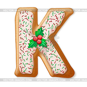 Christmas gingerbread cookies alphabet.  - vector clipart