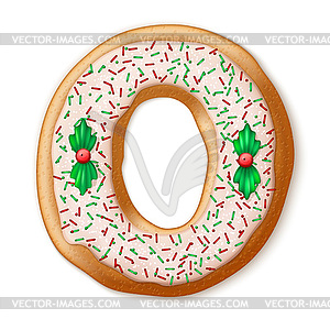 Christmas gingerbread cookies alphabet.  - vector image