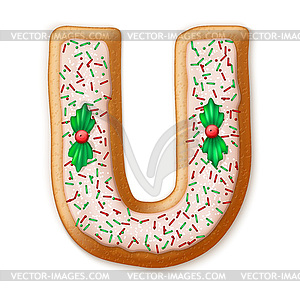 Christmas gingerbread cookies alphabet.  - vector clipart