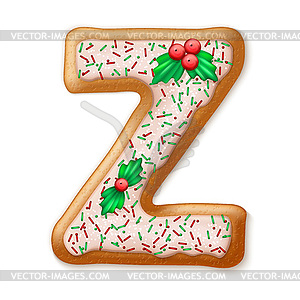 Christmas gingerbread cookies alphabet.  - vector EPS clipart