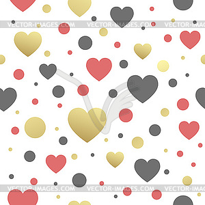 Seamless pattern with hearts - vector clipart