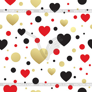 Seamless pattern with hearts - vector image