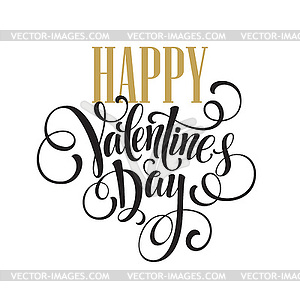 Happy Valentines Day Hand Drawing Lettering design - vector clip art