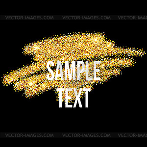 Golden sparkles brushstroke background - vector image