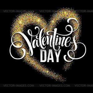 Sparkle glitter Valentines Day heart - vector image