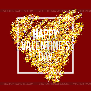 Sparkle glitter Valentines Day heart - vector image