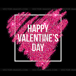 Sparkle glitter Valentines Day heart - vector clipart