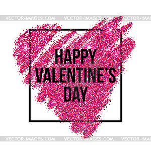 Sparkle glitter Valentines Day heart - vector image