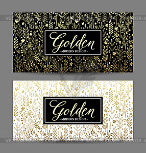 Luxury seamless background with gold frame - royalty-free vector clipart