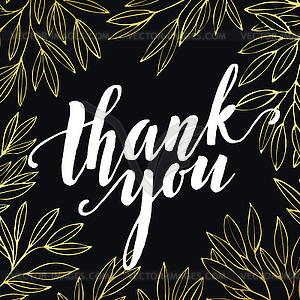 Thank you golden lettering design - vector clip art