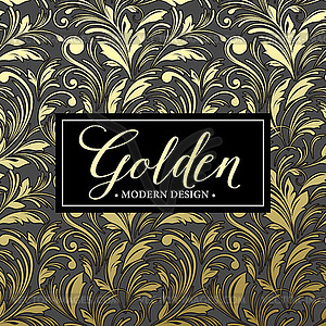 Luxury seamless background with gold frame - vector clipart