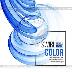 Blue swirl line abstract background - vector image
