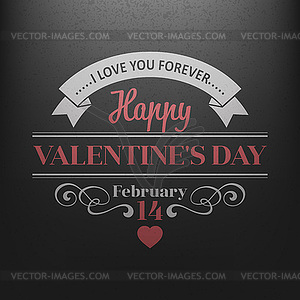Typography Postcard Happy Valentine Day on - vector clip art