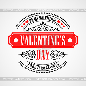 Happy Valentine Day Typographical Background - vector clipart