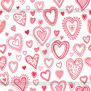 Seamless pattern with valentine hearts - vector image