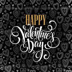 Happy Valentines day cards with hearts pattern, - vector clipart