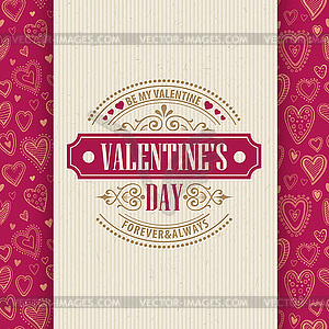 День Святого Валентина открытки Типография над - клипарт в векторе / векторное изображение
