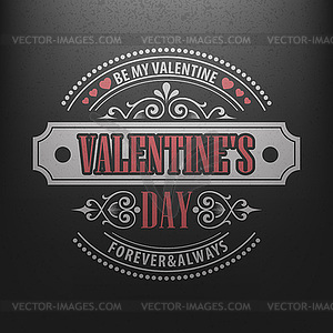 Typography Postcard Happy Valentine Day on - vector clip art