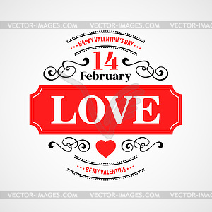 Happy Valentine Day Typographical Background - vector clip art