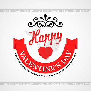 Happy Valentine Day Typographical Background - vector image