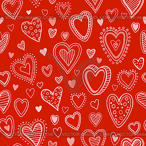 Seamless pattern with valentine hearts - vector clip art