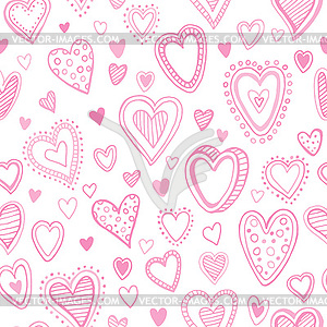 Seamless pattern with valentine hearts - color vector clipart