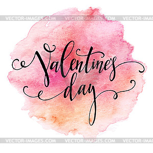 Handwritten Valentines Day calligraphy on red grung - vector clip art