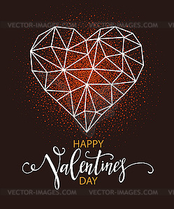 Happy valentines day greeting card with heart - vector clipart