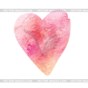 Watercolor painted pink hear. element for your - vector clip art