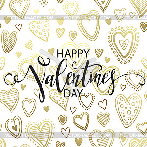 Happy Valentines Day Hand Drawing Lettering design - vector clip art