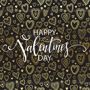 Happy Valentines Day Hand Drawing Lettering design - vector image