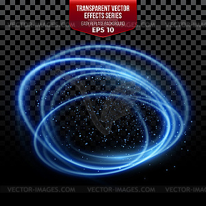 Trail with particles. Transparent effects - vector clipart
