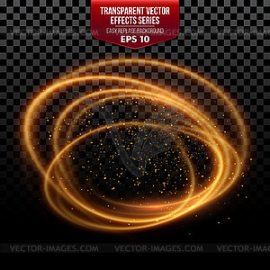 Trail with particles. Transparent effects - color vector clipart