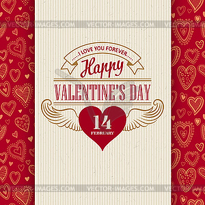 Valentines Day Typography Greeting Card over - vector image